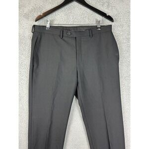 Lauren Ralph Lauren Pants Mens 34x30 Black Wool Blend Dress Slacks Flat Front
